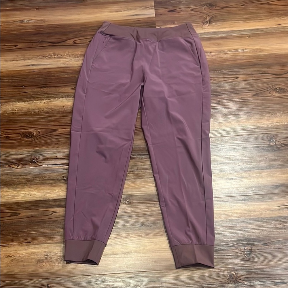 CRZ YOGA Purple Track Pants with Elastic Cuffs and Tapered Legs